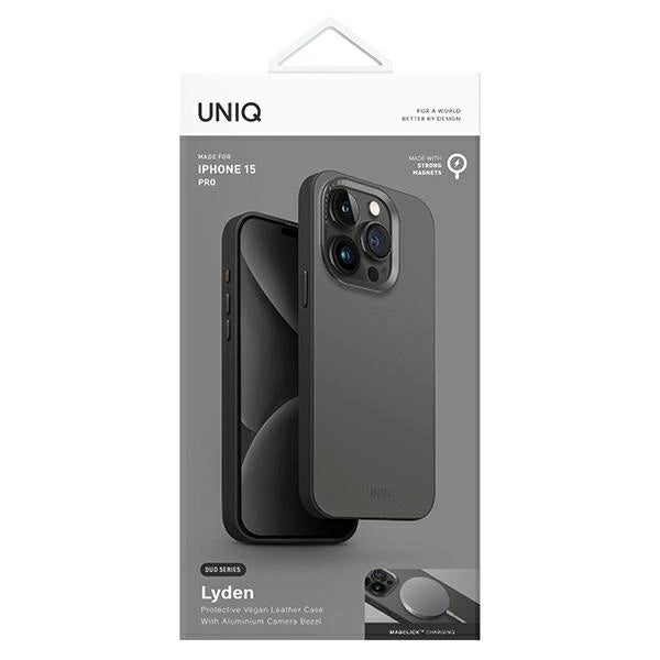 Uniq Lyden DS iPhone 15 Pro 6,1" Magclick Opladningsfoder grå-sort/grå-sort