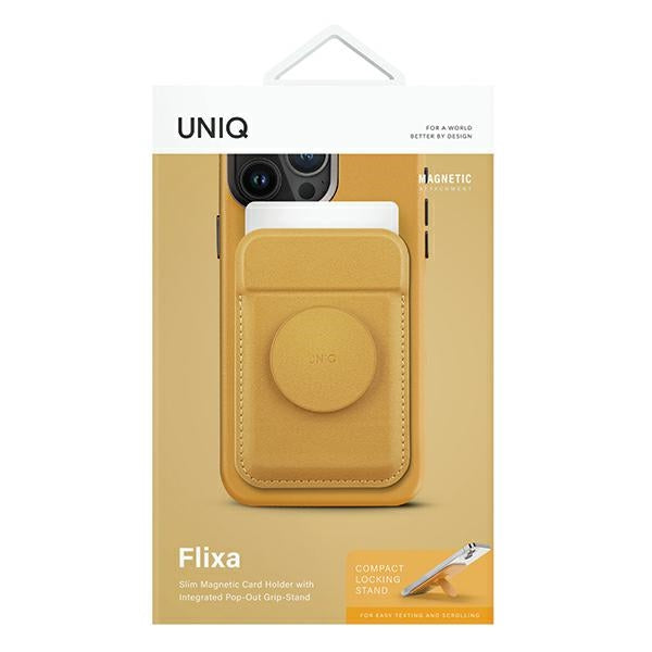 Uniq Flixa Magnetic Card Wallet med Stand Yellow/Canary Yellow MagSafe