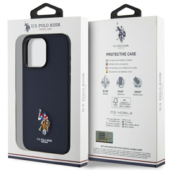 US Polo USHCP15XPEMV iPhone 15 Pro Max 6.7" Navy Embroidered DH Color