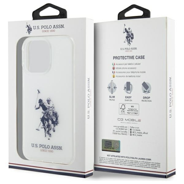 US Polo USHCP15XTPUHRBH iPhone 15 Pro Max 6.7" hvide skinnende store logo