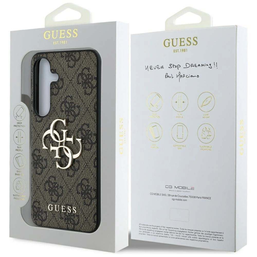 Guess Big 4G Logo Classic Logo Case til Samsung Galaxy S25 Brunt