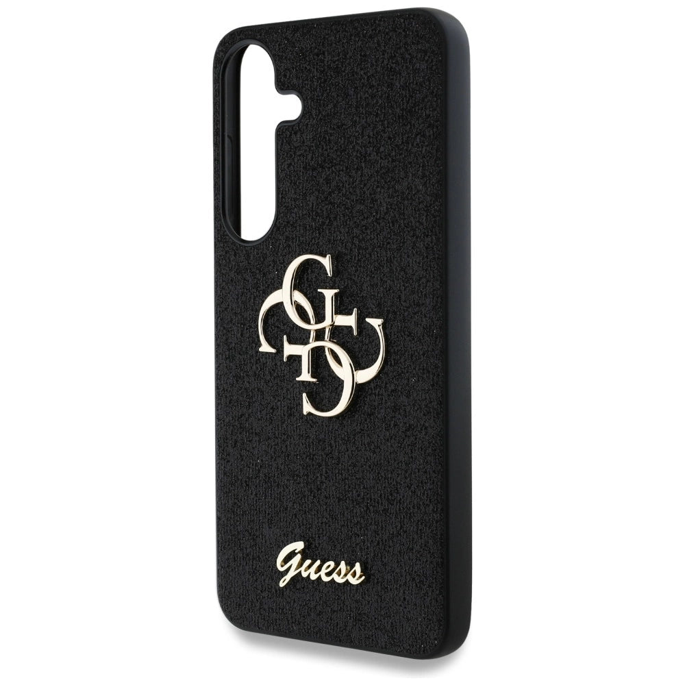 Guess Fixed Glitter Big 4G Metal Logo case til Samsung Galaxy S25 Plus sort