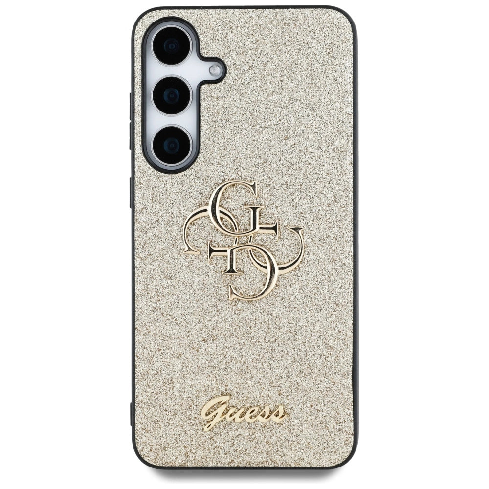 Guess Fixed Glitter Big 4G Metal Logo case til Samsung Galaxy S25 Plus guld