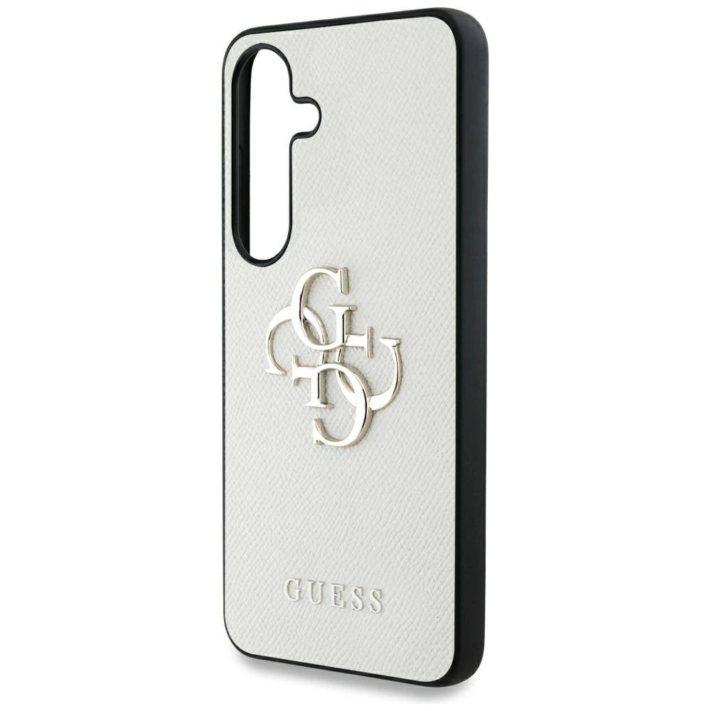 Guess Grained Big 4G Logo Small Classic Logo case til Samsung Galaxy S25 beige