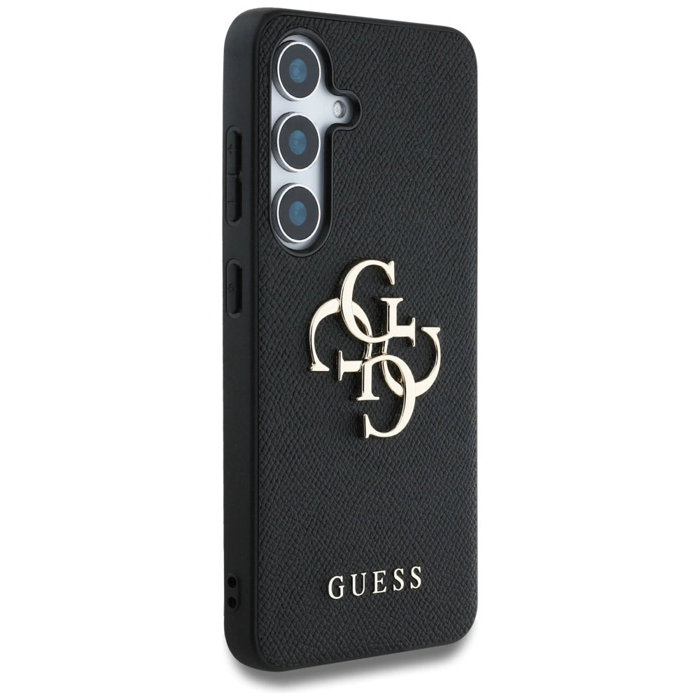 Guess Grained Big 4G Logo Small Classic Logo case til Samsung Galaxy S25 Plus sort