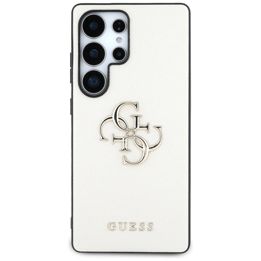 Guess Grained Big 4G Logo Small Classic Logo Case til Samsung Galaxy S25 Ultra beige
