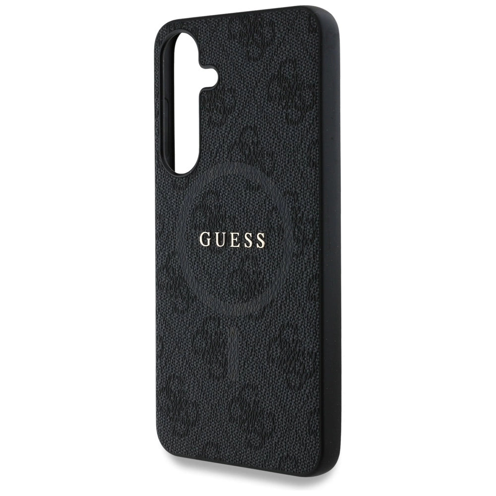 Guess læder 4G Colored Ring Classic Logo MagSafe Case Samsung Galaxy S25 Plus sort