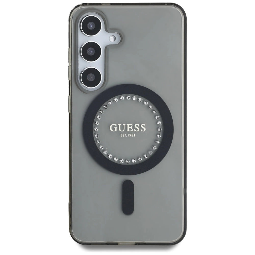 Guess Rhinestones Printed Classic Logo MagSafe Samsung Galaxy S25 case sort