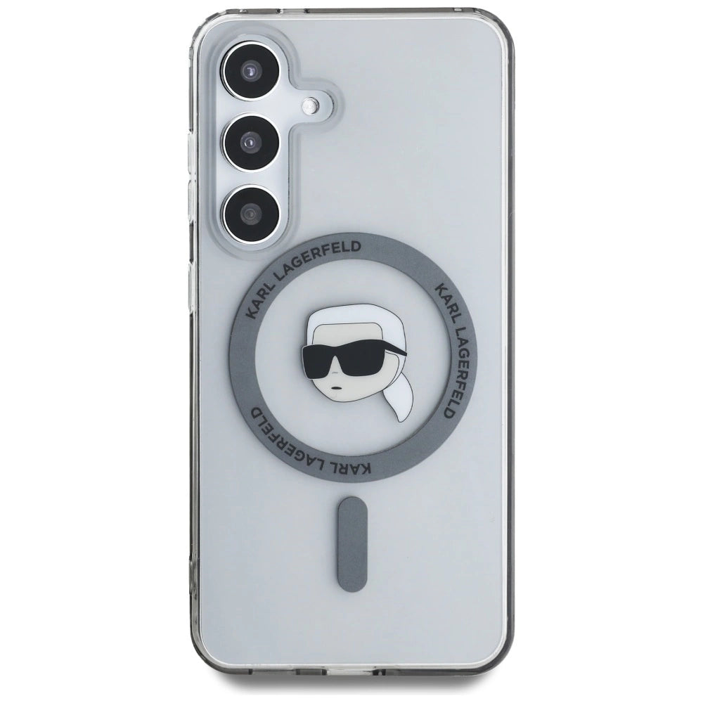 Case Karl Lagerfeld Button Karl Head Printed Logo MagSafe Samsung Galaxy S25 black