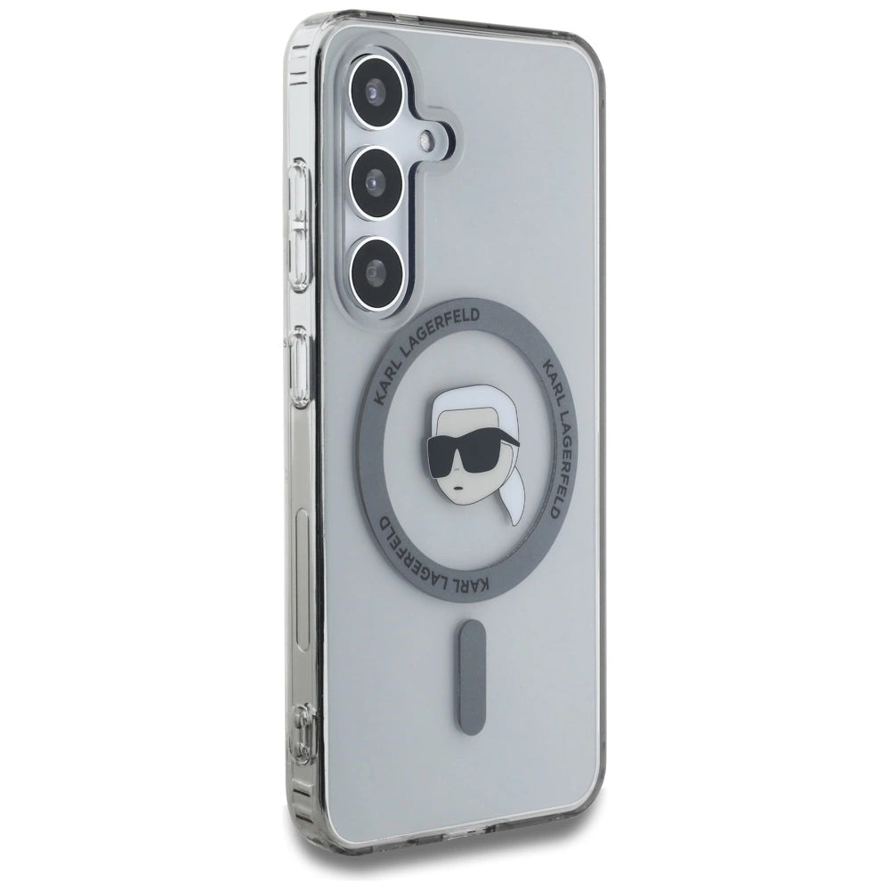 Case Karl Lagerfeld Button Karl Head Printed Logo MagSafe Samsung Galaxy S25 black