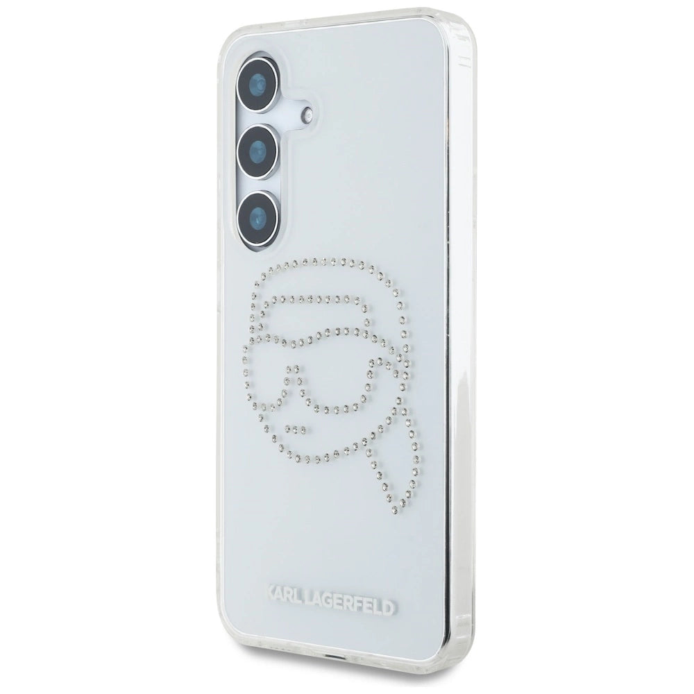 Case Karl Lagerfeld Rhinestones Karl Head Logo Samsung Galaxy S25 transparent