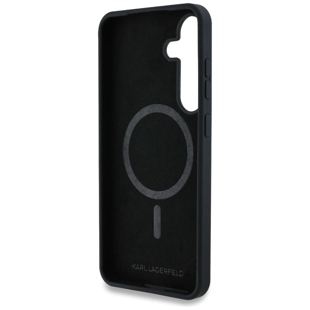 Case Karl Lagerfeld Silicone Graffiti Ikonik Printed Logo MagSafe Samsung Galaxy S25 black