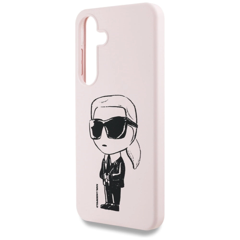 Case Karl Lagerfeld Silicone Graffiti Ikonik Printed Logo MagSafe Samsung Galaxy S25 pink