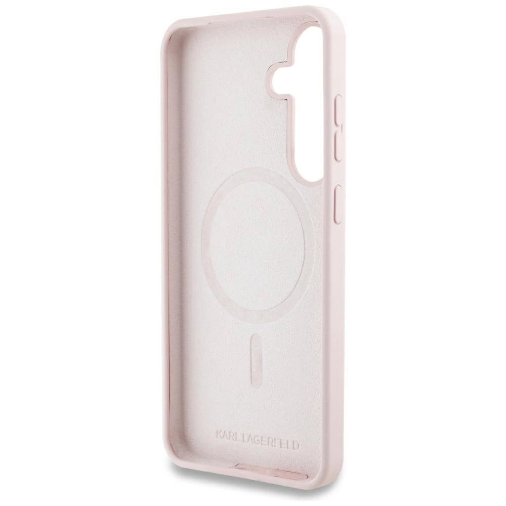 Case Karl Lagerfeld Silicone Graffiti Ikonik Printed Logo MagSafe Samsung Galaxy S25 pink