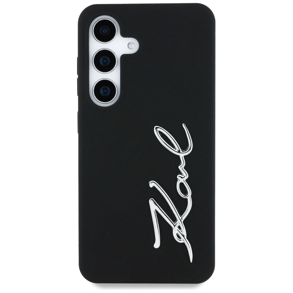 Case Karl Lagerfeld Silicone Metal Signature Logo Samsung Galaxy S25 black