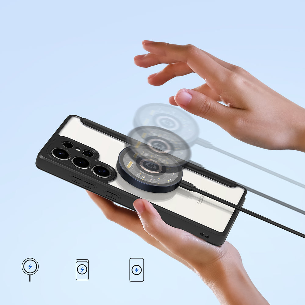 Dux Ducis Skin X Pro Case til Samsung Galaxy S25 Ultra med MagSafe og Wallet - sort