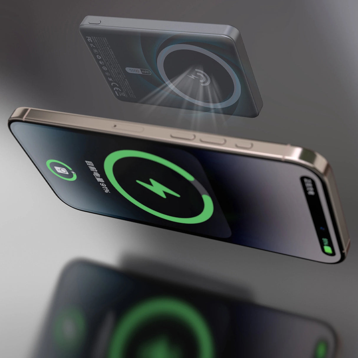 Dudao K28 10000mAh PD 22.5W MagSafe Powerbank med metalkasse og ringstand - Silver