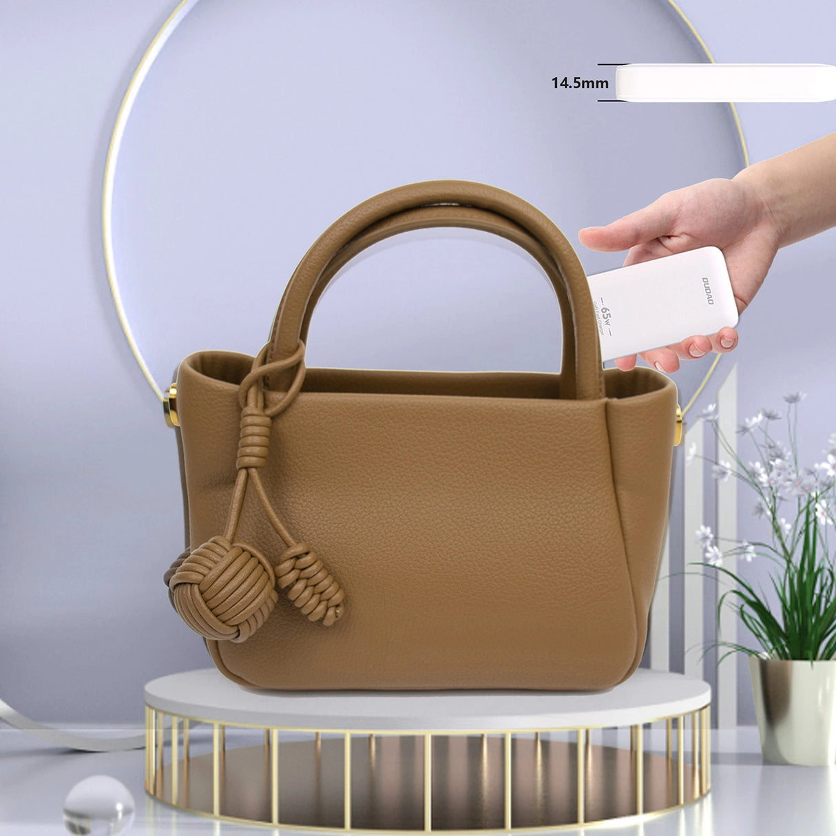 GaN Dudao A65Q 65W USB-A / USB-C PD Ultra-Thin Travel Wall Charger EU / USA - Hvid