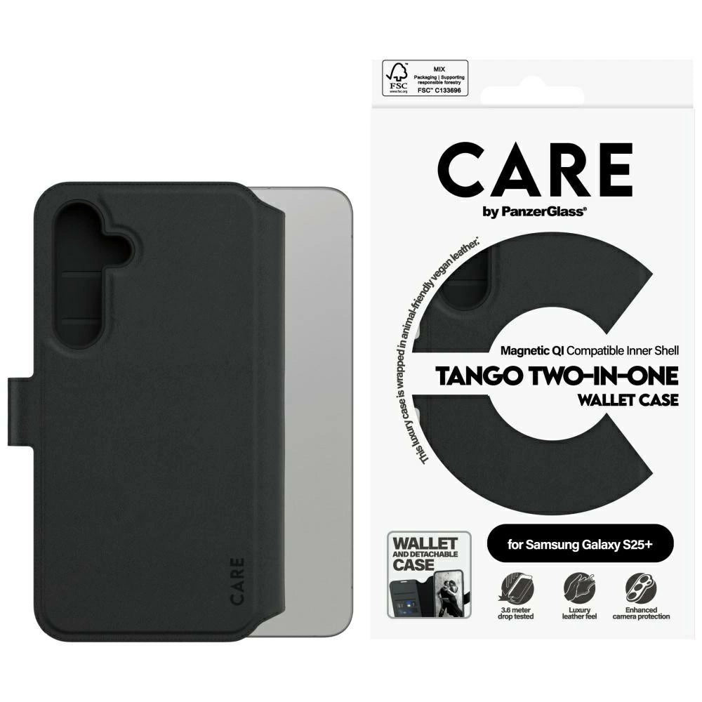 CARE af PanzerGlass Feature Tango 2in1 Wallet Case til Samsung Galaxy S25+ - sort