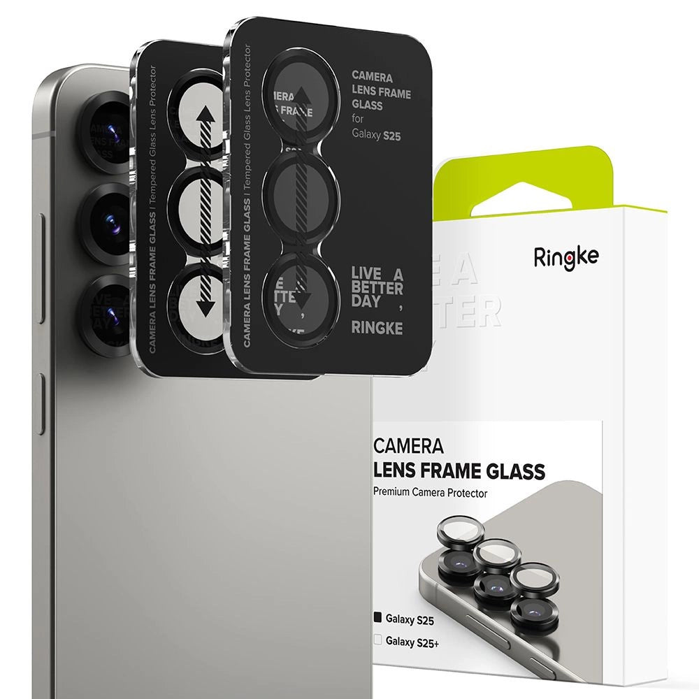 Ringke Camera Frame Protector 2-pack til Samsung Galaxy S25 - sort