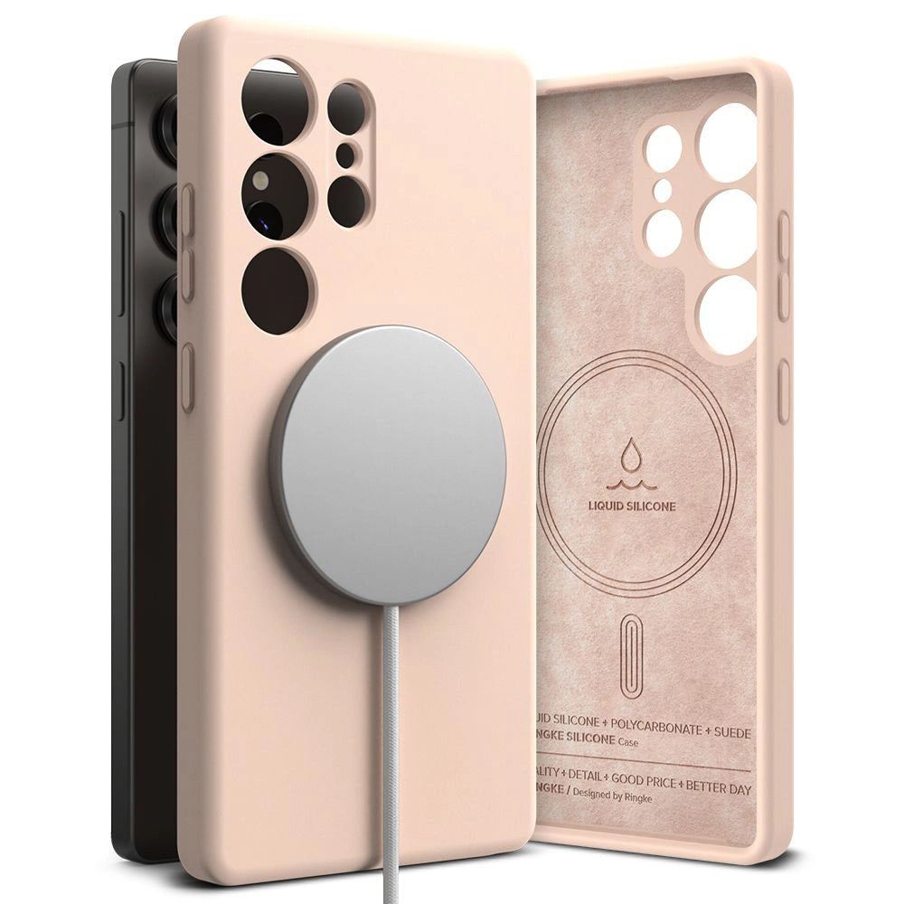 Ringke Silicone MagSafe Case til Samsung Galaxy S25 Ultra - Pink