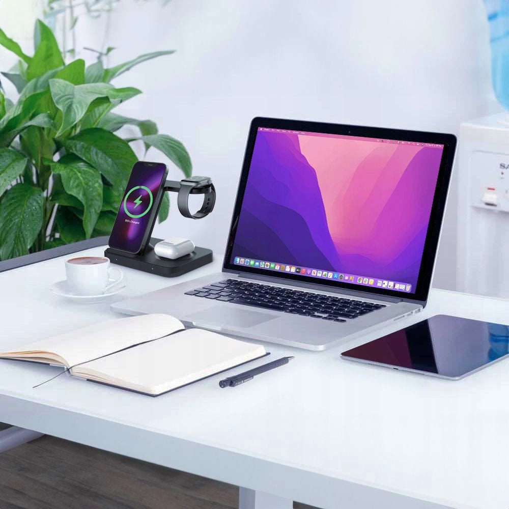 Tech-Protect QI15W-A37 3in1 Induktions trådløs oplader 15W - sort