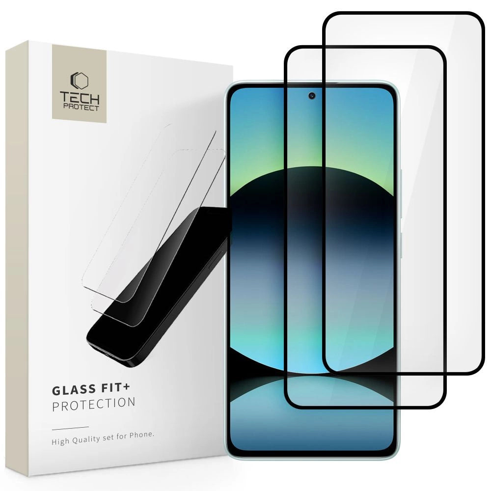 Tech-Protect Glass Fit +2-Pack tempereret glas til Xiaomi Redmi Note 14 4G / 5G - sort