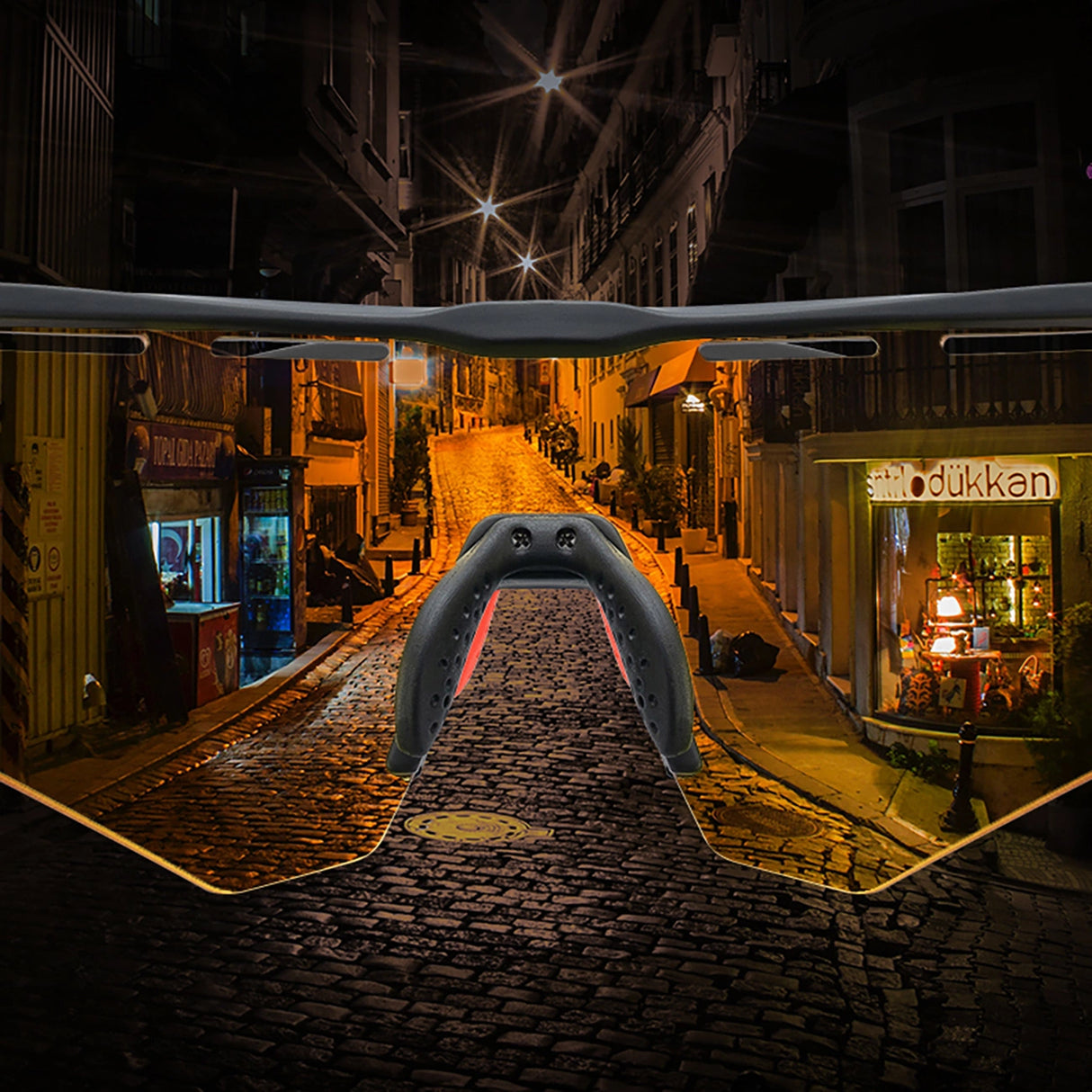 Rockbros polariserede cykelbriller med UV-beskyttelse og korrigerende indlæg - grå