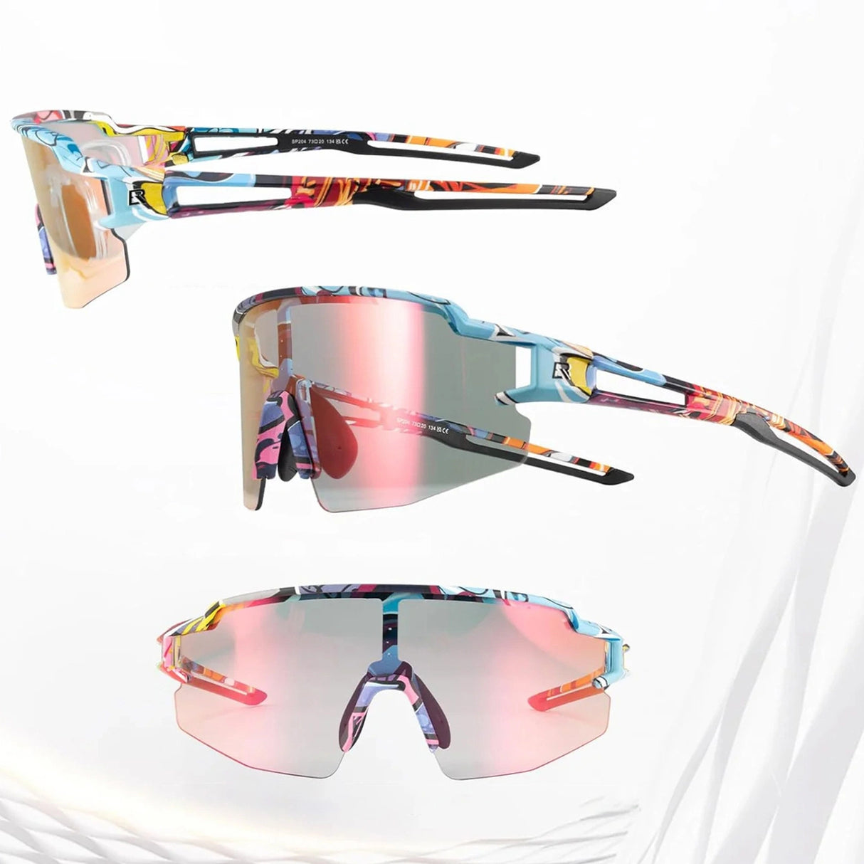 Rockbros Photochromic Cycling Glasses with UV Protection and Corrective Insert - Multicolor