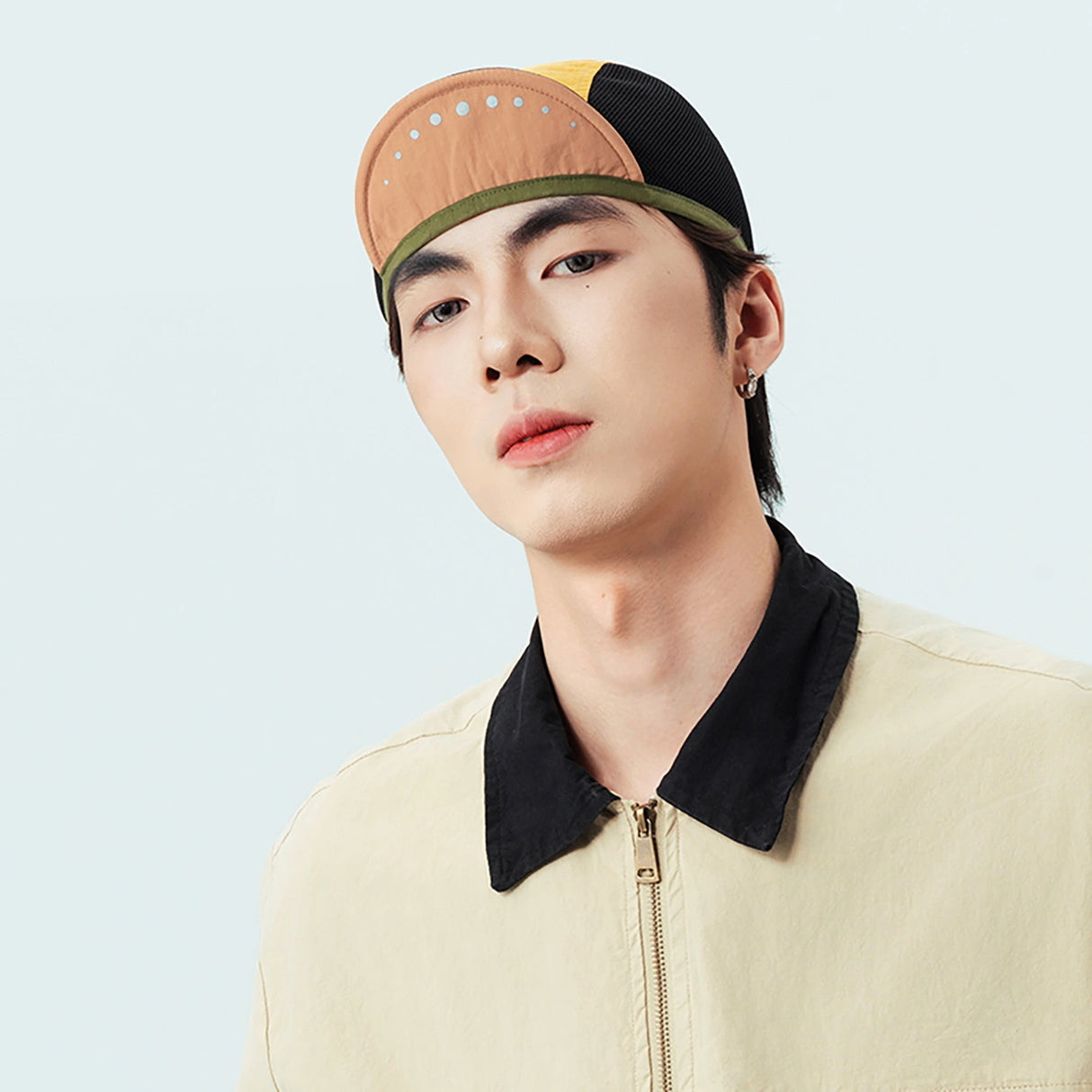 Rockbros cykelhatte med visir, hjelmomslag - gul