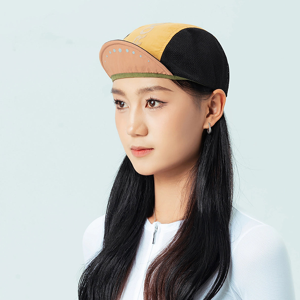 Rockbros cykelhatte med visir, hjelmomslag - gul