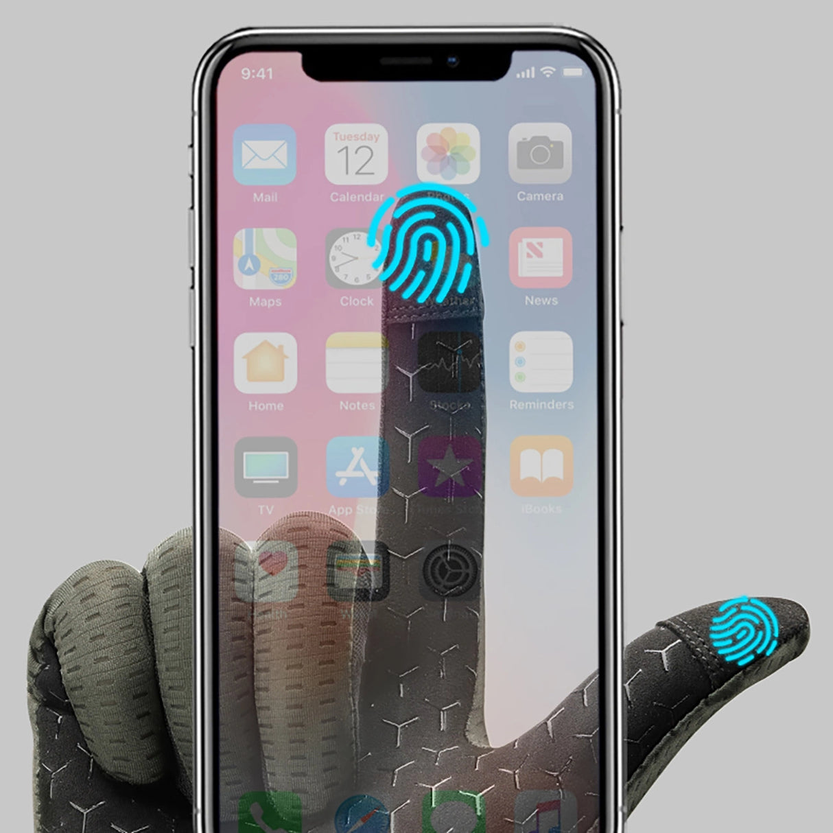 Rockbros åndbare cykelhandsker med fuld finger, størrelse: S - Grøn