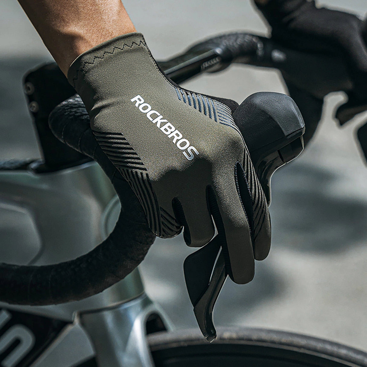 Rockbros cycling gloves spring/summer/autumn, full, size: XXL - green