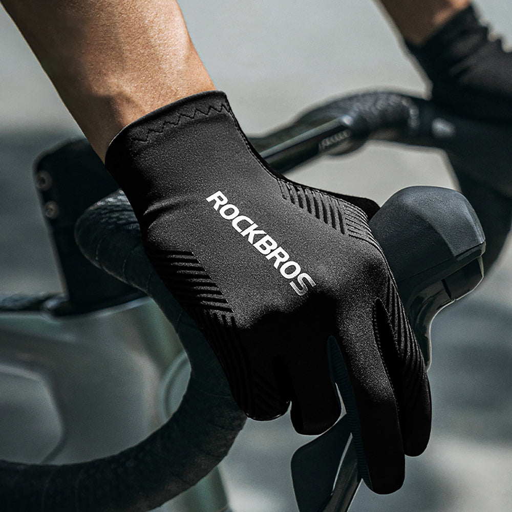 Rockbros cykelhandsker forår/sommer/efterår, full, størrelse: L - sort