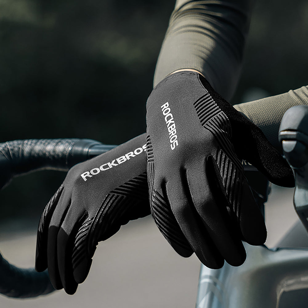 Rockbros cykelhandsker forår/sommer/efterår, full, størrelse: L - sort