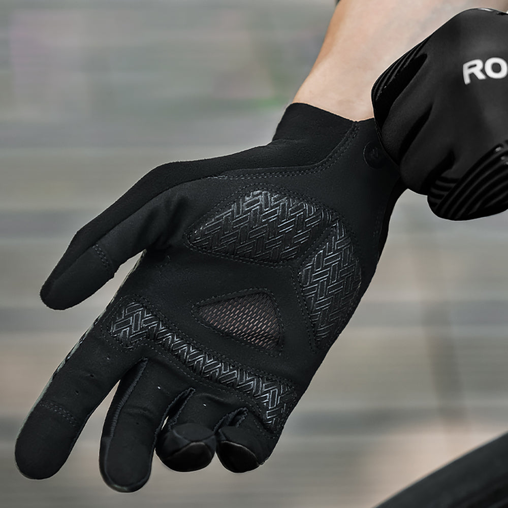 Rockbros cykelhandsker forår/sommer/efterår, full, størrelse: L - sort