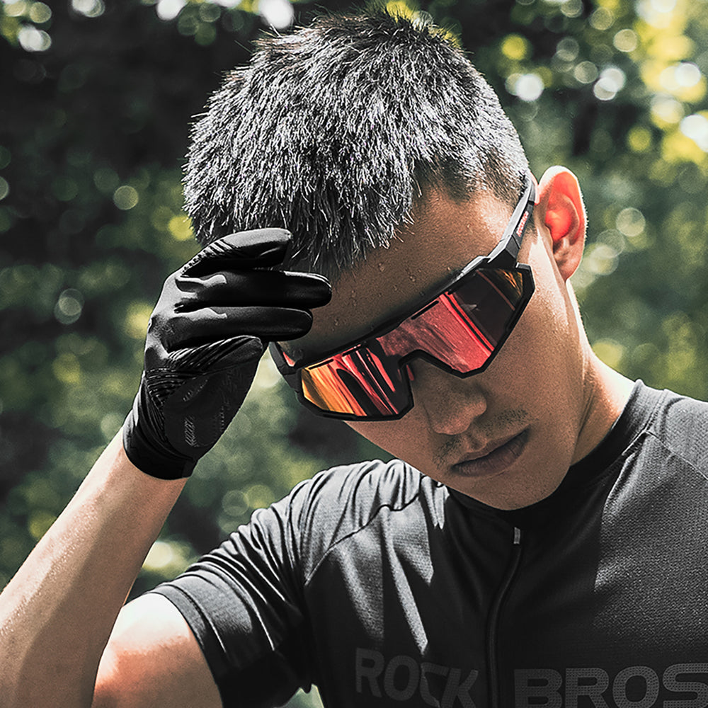 Rockbros cycling gloves spring/summer/autumn, full, size: L - black