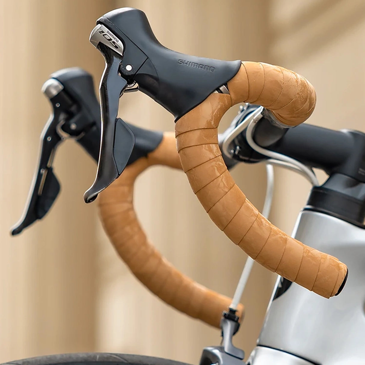 Rockbros PU Handlebar Tape "Velour" Pattern - Brown