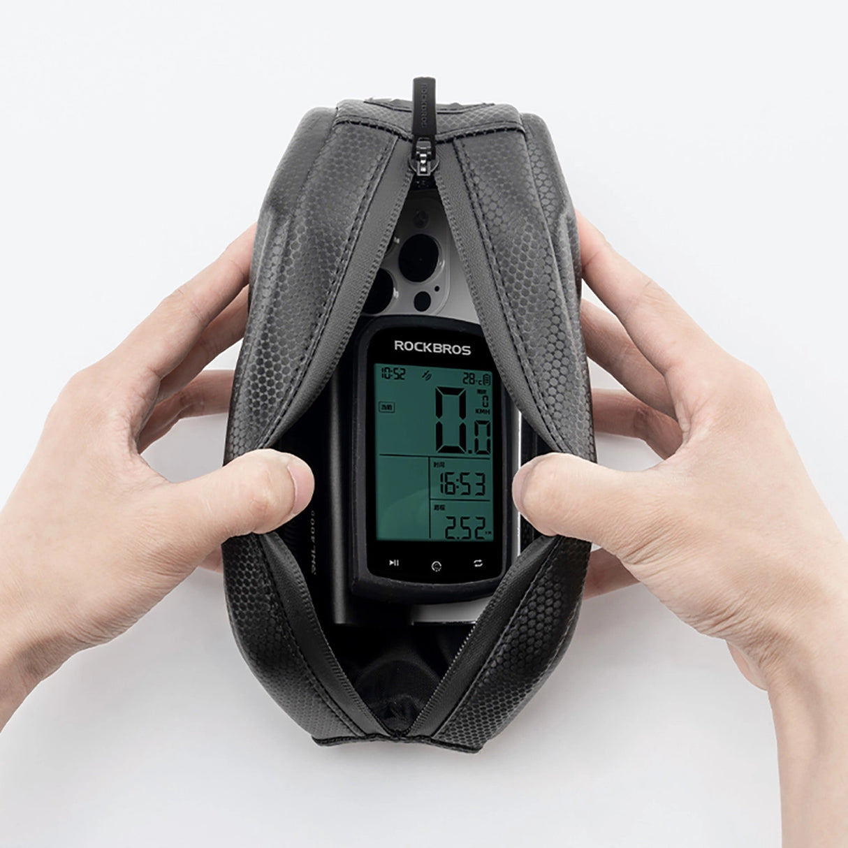 Rockbros cykeltaske, rigid, ramme, toprør, 1.4l - sort