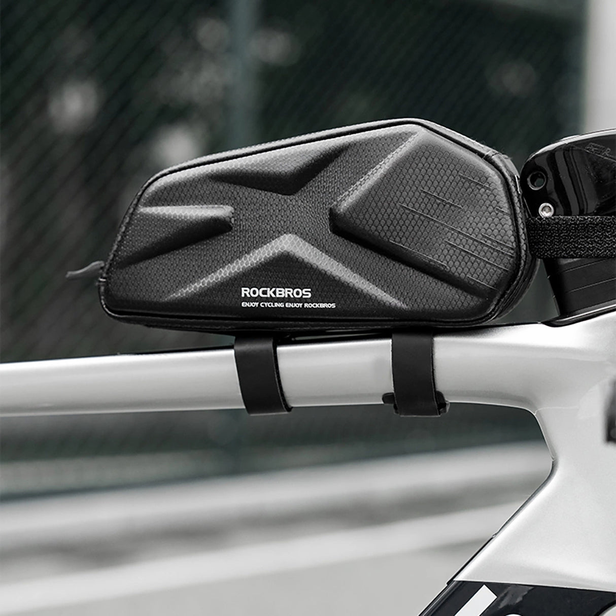 Rockbros cykeltaske, rigid, ramme, toprør, 1.4l - sort