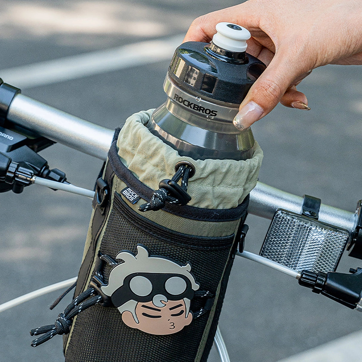 Rockbros Travel Bottle Bag med skulderrem 1l - Grøn