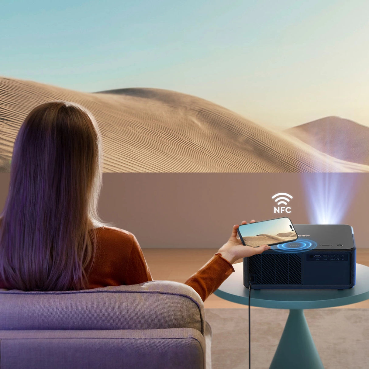 Yaber K2s Pro LCD FullHD 1080p Multimedia projektor med JBL højttalere og subwoofer - sort