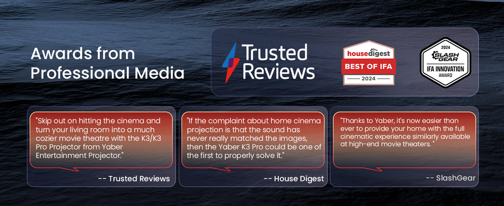 Yaber K3 Pro LCD FullHD 1080p Multimedia projektor med JBL højttalere og subwoofer - sort