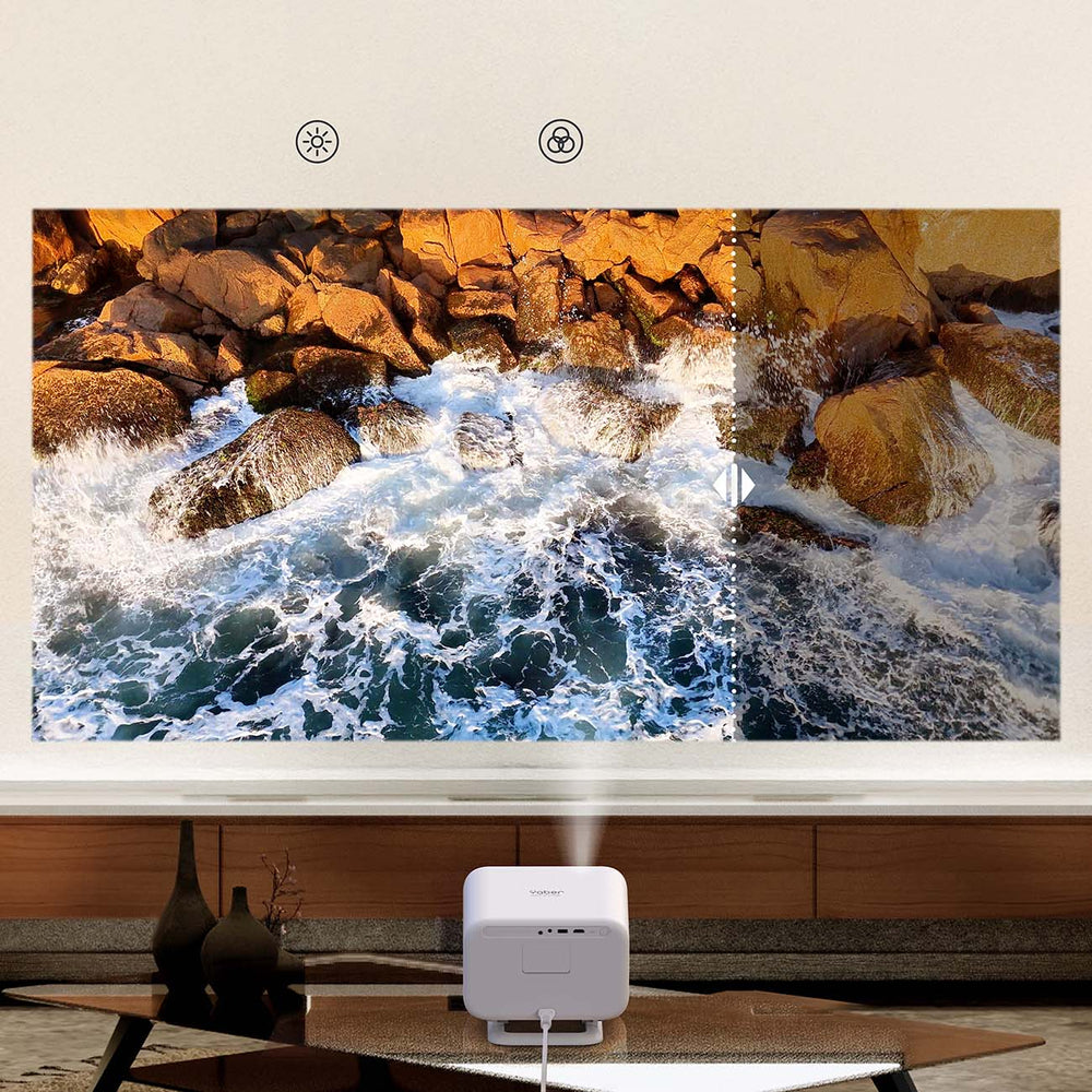 Yaber L2 Plus LCD FullHD 1080p Multimedia projektor med JBL højttalere - Beige