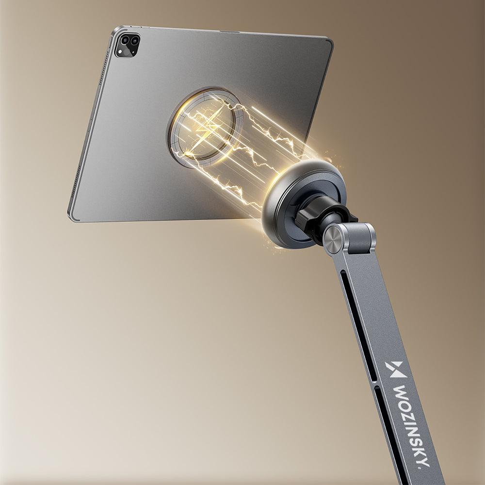 Wozinsky WTY0YS1 magnetholder, 360° drejelig, fast, til telefon og tablet - grå