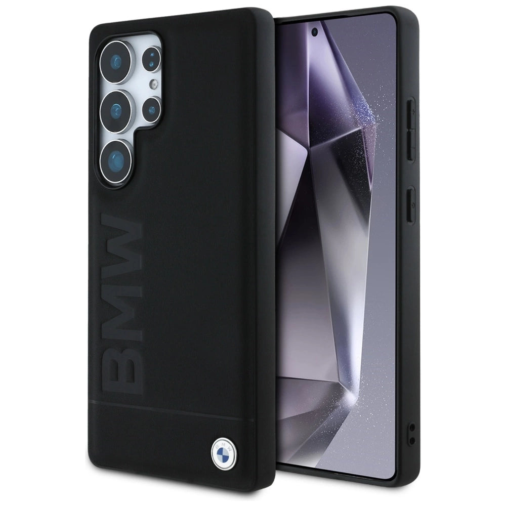 BMW læder Big Wordmark Case til Samsung Galaxy S25 Ultra - sort