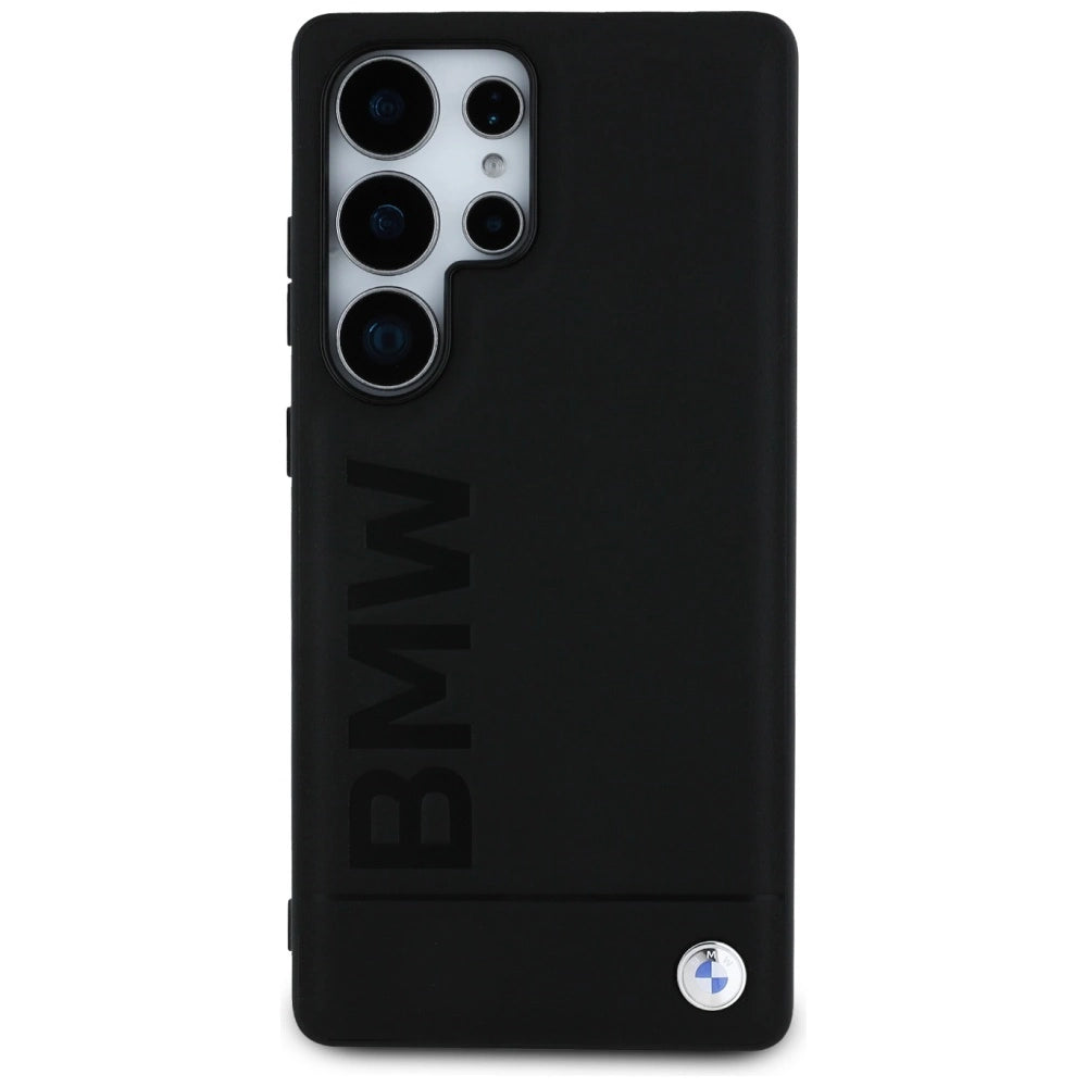 BMW læder Big Wordmark Case til Samsung Galaxy S25 Ultra - sort