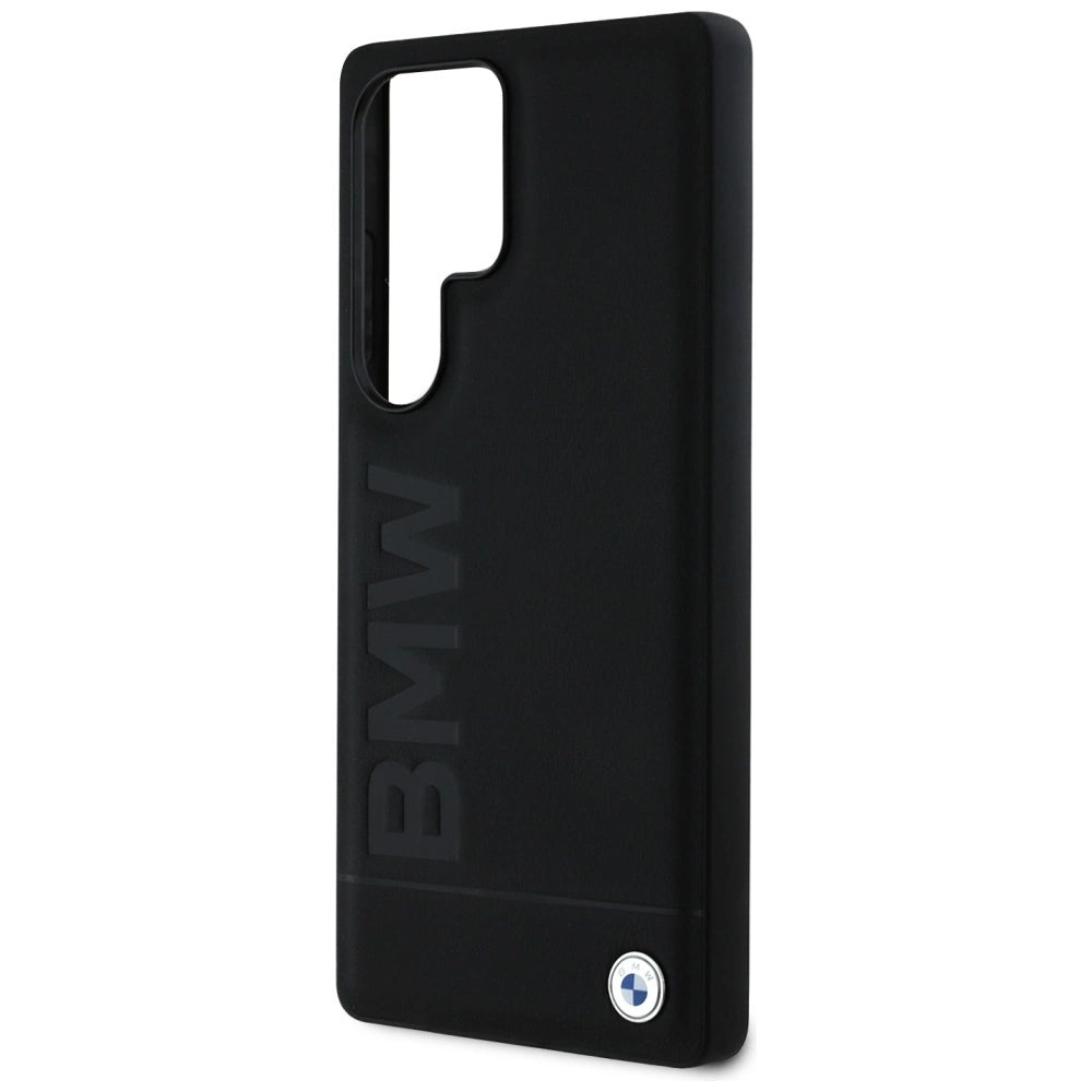 BMW læder Big Wordmark Case til Samsung Galaxy S25 Ultra - sort