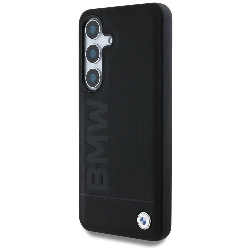 BMW læder Big Wordmark Case til Samsung Galaxy S25+ - sort