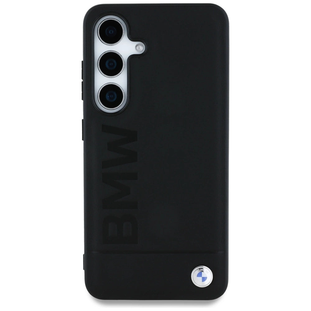 BMW læder Big Wordmark Case til Samsung Galaxy S25+ - sort